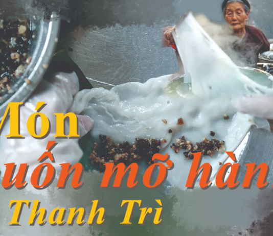 Món cuốn mỡ hành ở Thanh Trì